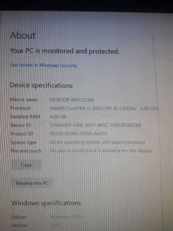 system unit Dell core I3 generation 4th condition 9 by 10 1