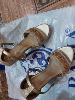 dull golden bridal heels
