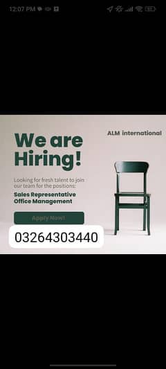 Full time / part time work available for males and females.