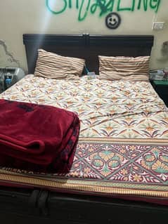 King size bed pure wooden