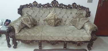 sofa set royal style 7 seater in pure sheesham wood