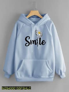 woman stitched printed hoodie