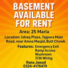 Basement for Rent in Tajpura – Ideal for Warehouse or Factory Use