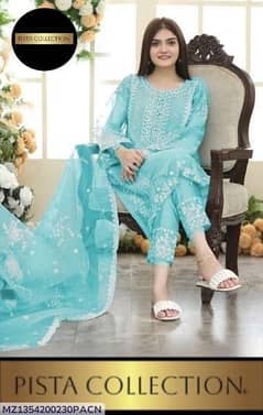3 pcs women Stitched Embroidered suit