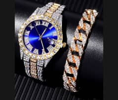 New Luxury Hip Hop Mens Stainless Steel Premium Quality Diamond Rs3000