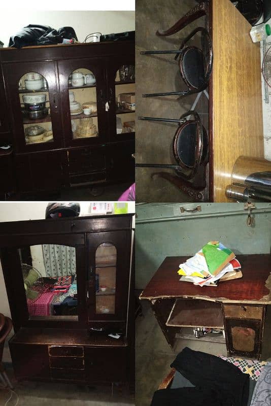4 in 1 , 1 dining table wooden,show case,dressing table,computer table 0