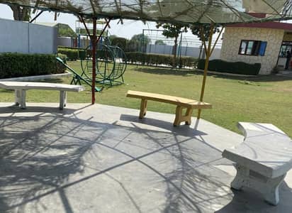 Curved slab garden bench
