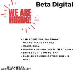 Csr Agents For Facebook marketplace