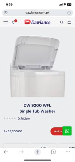 Dawlance Washing Machine