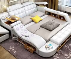 Smart Leather double bed with Sound system and Massage function