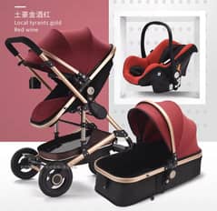 3 piece portable Shock absorber Stroller with Car seat