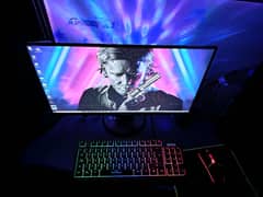 gaming pc, monitor, rgb keyboard and mouse set