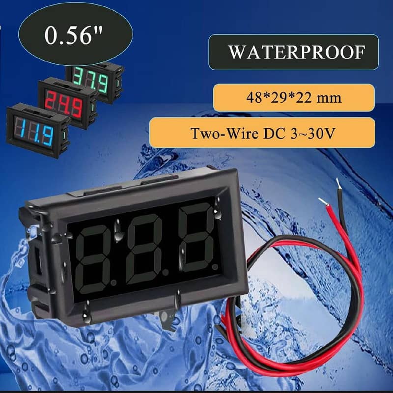 Digital Voltmeter DC 4.5V to 30V Digital Voltmeter Voltage Pa 0