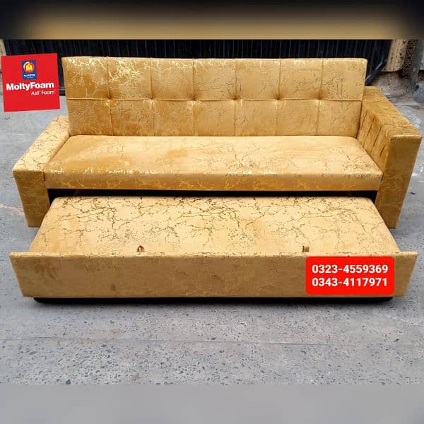 Sofa cum bed Molty double bed folding bed /Foam Mattress/Dining Table 14