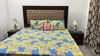 King Size Wooden Bed with side tables ( Furniture)