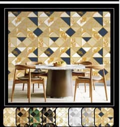 3D Wallpaper, wooden floor, media wall, window blinds 03147093270