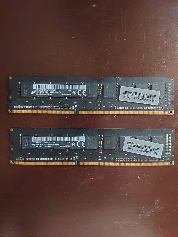 2 x 4 GB RAM DDR3 0