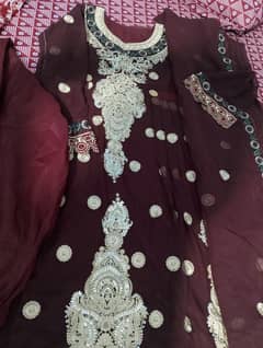 Chiffon 3 piece Stitched suit