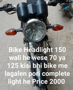Headlight aur Bike parts used