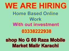Online Part time/full time/home based job with out investment