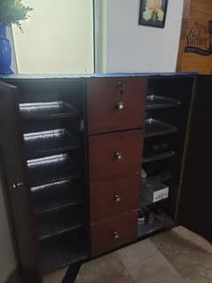 shoe rack/ with drawers/ made of wood