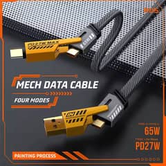 4-in-1 Fast Charging Cable – Compatible with iPhone, Android, Type-C