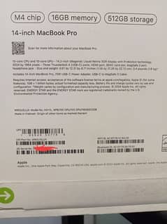 Apple MacBook Pro 14"MW2U3 M4 10CoreCPU10CoreGPU 16GB 512GB SpaceBlack