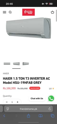 BRAND NEW HAIER 1.9 TON DC INVERTER