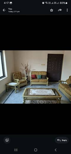 sofa 6 seater with 2 side tables and 1 big table
