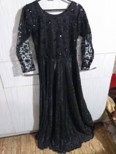 Black long maxi frock net