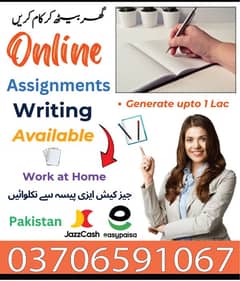 Boys/Girls Online job available,Part time/Data Entry/Assignment