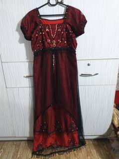 Red and black gown long dress