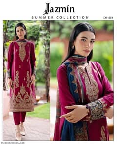3 pc women’s embroidered unstitched dress