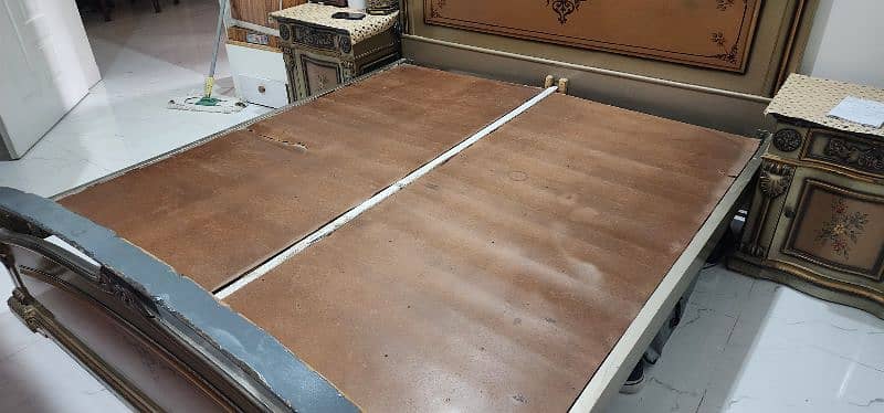 King size double bed with two side tables without mattress 3