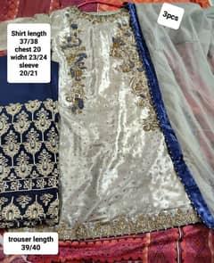 Luxury 3-Piece Fancy Silk Suit | Heavy Kora Dabka Work  Like New
                                title=
