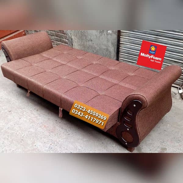 Sofa cum bed Molty double bed folding bed /Foam Mattress/Dining Table 1