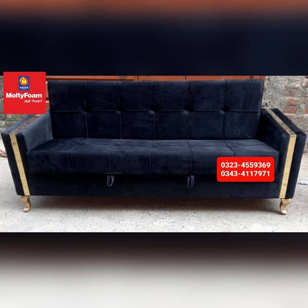 Sofa cum bed Molty double bed folding bed /Foam Mattress/Dining Table 6