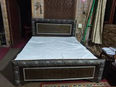 wooden king size bed and mattress for sale