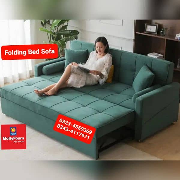 Sofa cum bed Molty double bed folding bed /Foam Mattress/Dining Table 0
