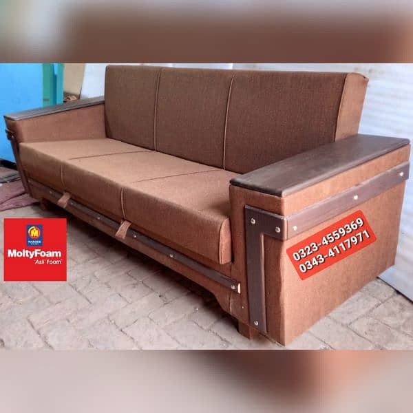 Sofa cum bed Molty double bed folding bed /Foam Mattress/Dining Table 17