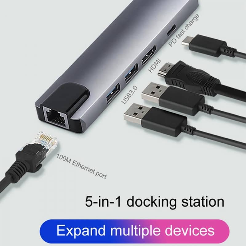 5 IN1 / 8 in 1 / 11 in 1 MULTIPORT TYPE C TO USB C 4K HDMI LAN VGA HUB 1