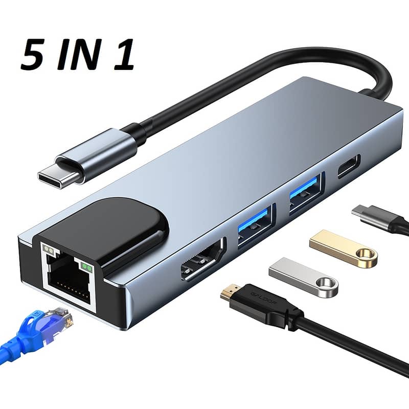 5 IN1 / 8 in 1 / 11 in 1 MULTIPORT TYPE C TO USB C 4K HDMI LAN VGA HUB 3