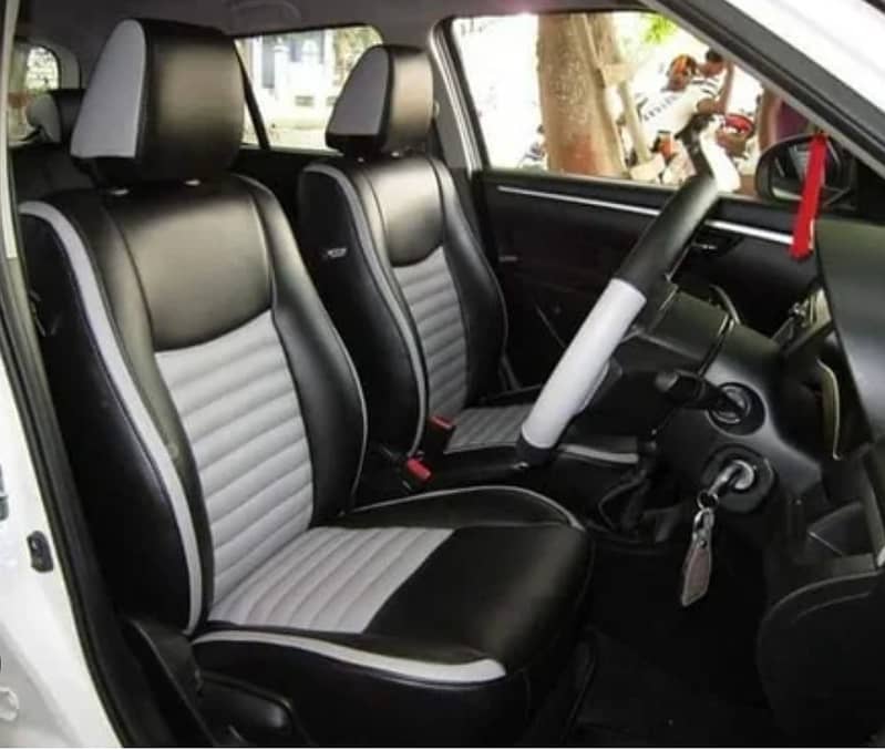 Leather rexin Made Seat Covers - Custom Made Hand Stiched Steering Cov 19