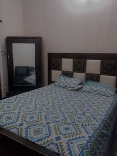 bed with dressing