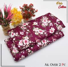 2 Pcs Woman's Unstished printed suit