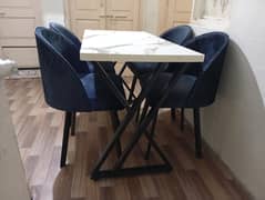 dining table | 4 chairs  with table | iron dining table