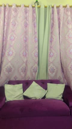 Jacquard And Silk Curtains. Along with cushion covers.