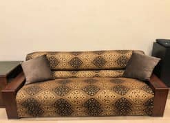 Premium Solid Genuine Wooden Tree Brown Coloured Sofa