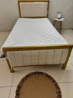 Coustomized Iron bed with white foam almost new - without mattress