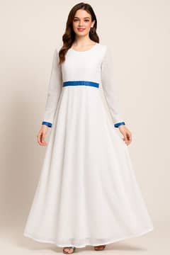 Long white net maxi dress